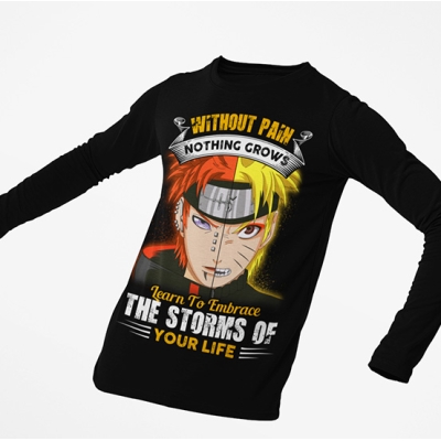 LONGSLEEVE NARUTO WITHAUT PAIN NOTHING GROWS